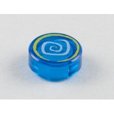 Part 98138pb003 Trans-Dark Blue Tile, Round 1 x 1 with Ninjago Hypnobrai Pattern 